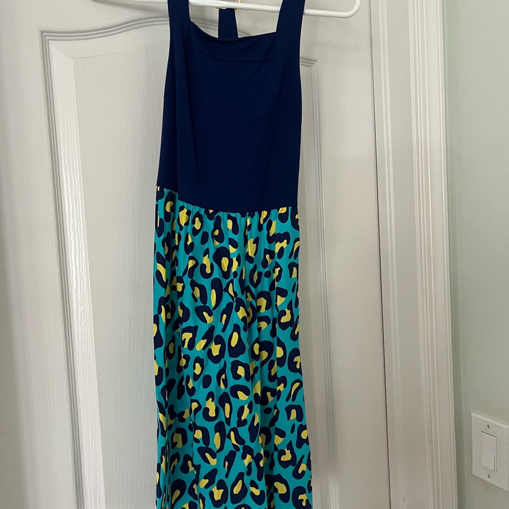 Alice & Trixie. Blue and Leopard Print Dress. XS